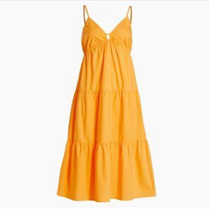 Rails Avril Tiered Organic Cotton-blend Midi Dress In Marigold Size S